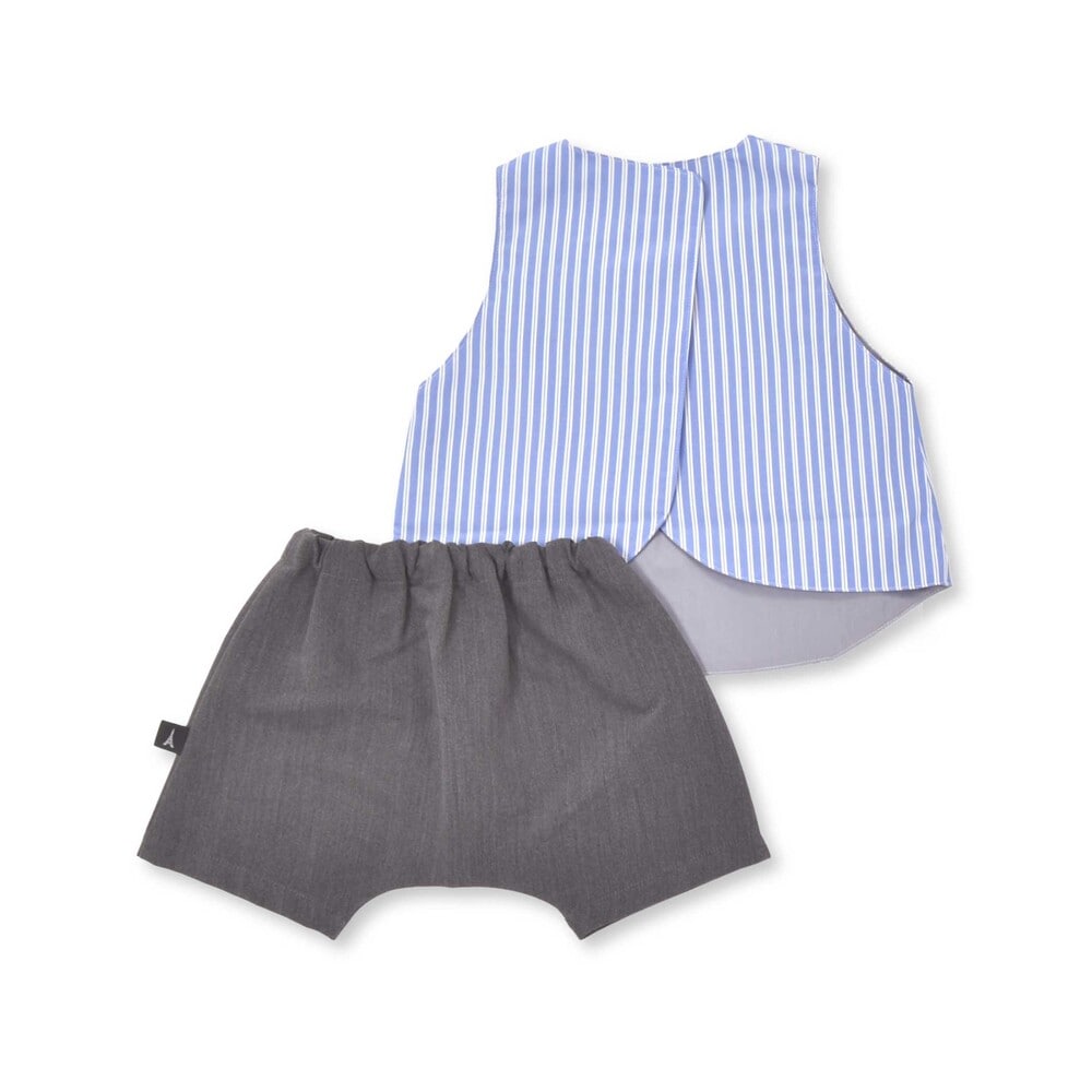 ギフトボックス付】シャツ風おめかしスタイ＆パンツ セット(60