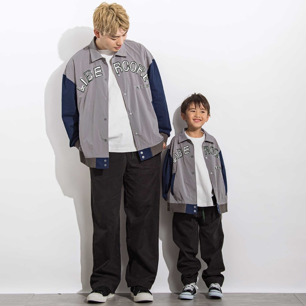ツイルカラーコードストレートロングパンツ 親子お揃い(110~140cm) ブラウン M(110~125cm)
