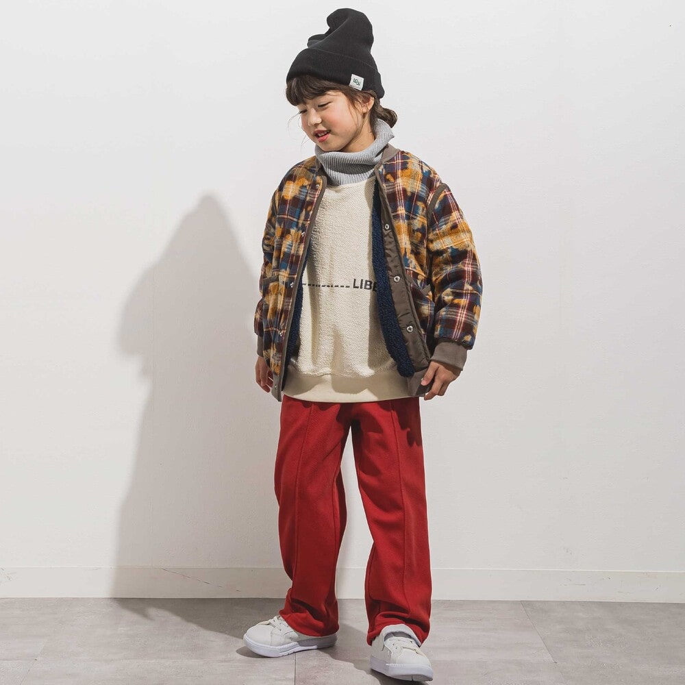 センターステッチカルゼニットトラックパンツ 親子お揃い(110~140cm) グリーン L(125~140cm)