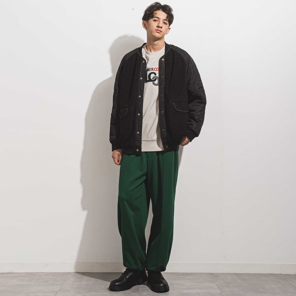 センターステッチカルゼニットトラックパンツ 親子お揃い 大人(140~175cm) グリーン S(140~150cm)