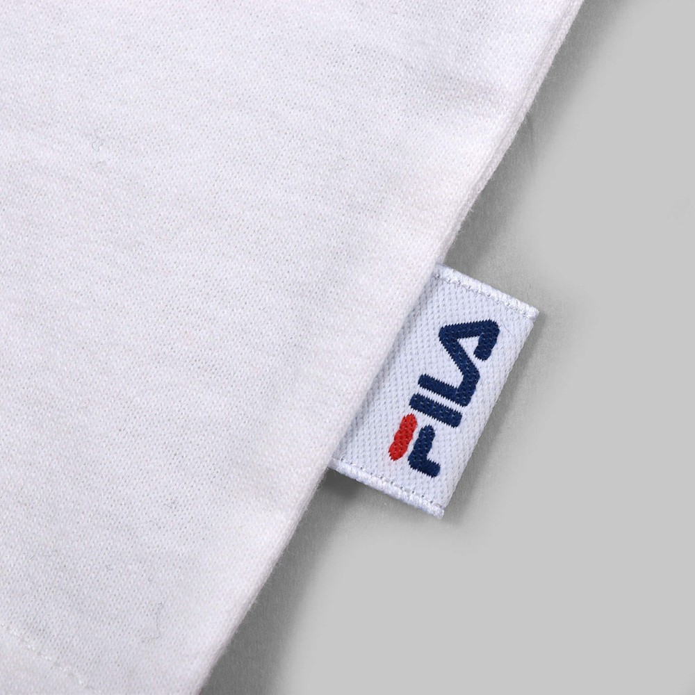 【 FILA × RADCUSTOM 】ロゴライン ワンポイント Tシャツ(120~160cm) ホワイト 120cm