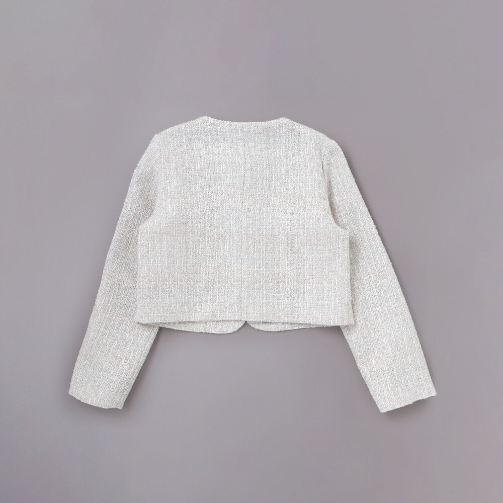 ラメ入りツイードジャケットスカートセットアップ(110~130cm) グレー系 110cm