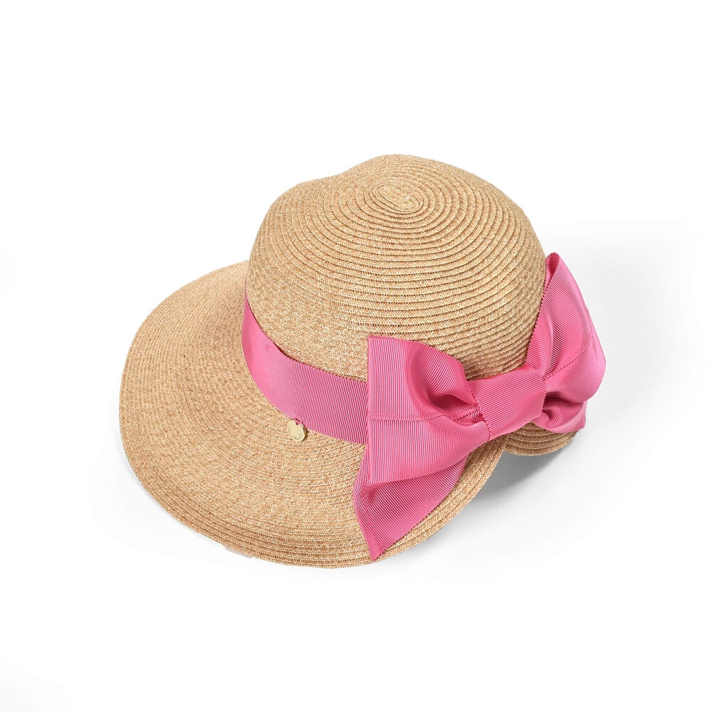 大きいリボン付きペーパーブレードハット(52~56cm) ホワイト 52cm