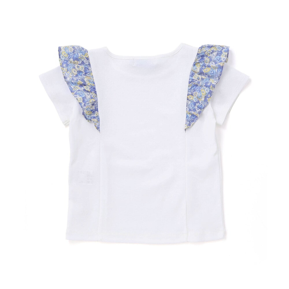 【日本製】【お揃い】リバティ(leontyne dream)プリントタナローン フリルデザインTシャツ(90~140cm) パープル 90cm