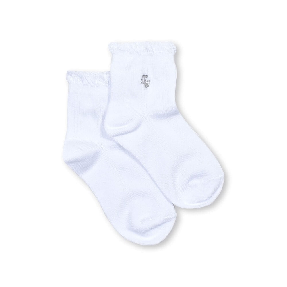 【日本製】透かし編みソックス(13~21cm) オフホワイト 13-15cm