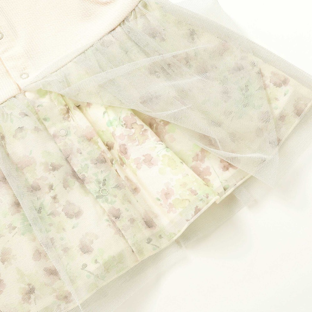 【お揃い】テレコフェイスチュールチュニック(70~90cm) パープル系 ワンサイズ