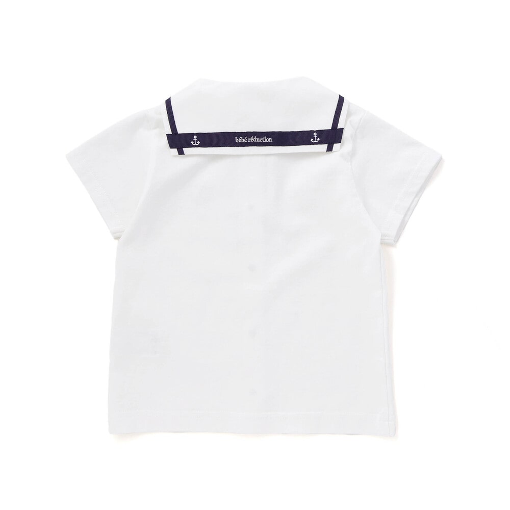 【お揃い】天竺マリンブラウスベビー(70~90cm) ホワイト S(70-80cm)