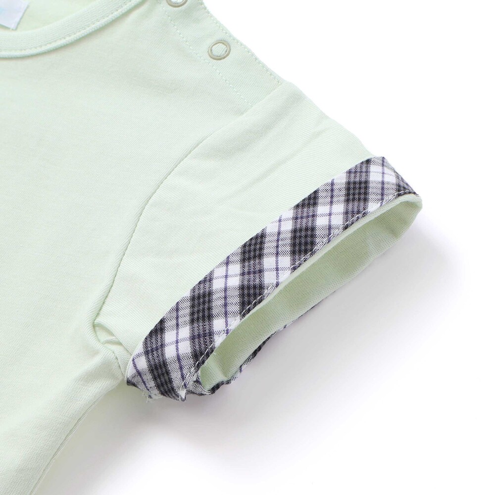 【お揃い】森のどうぶつプリント半袖Tシャツ(70~90cm) グリーン S(70-80cm)