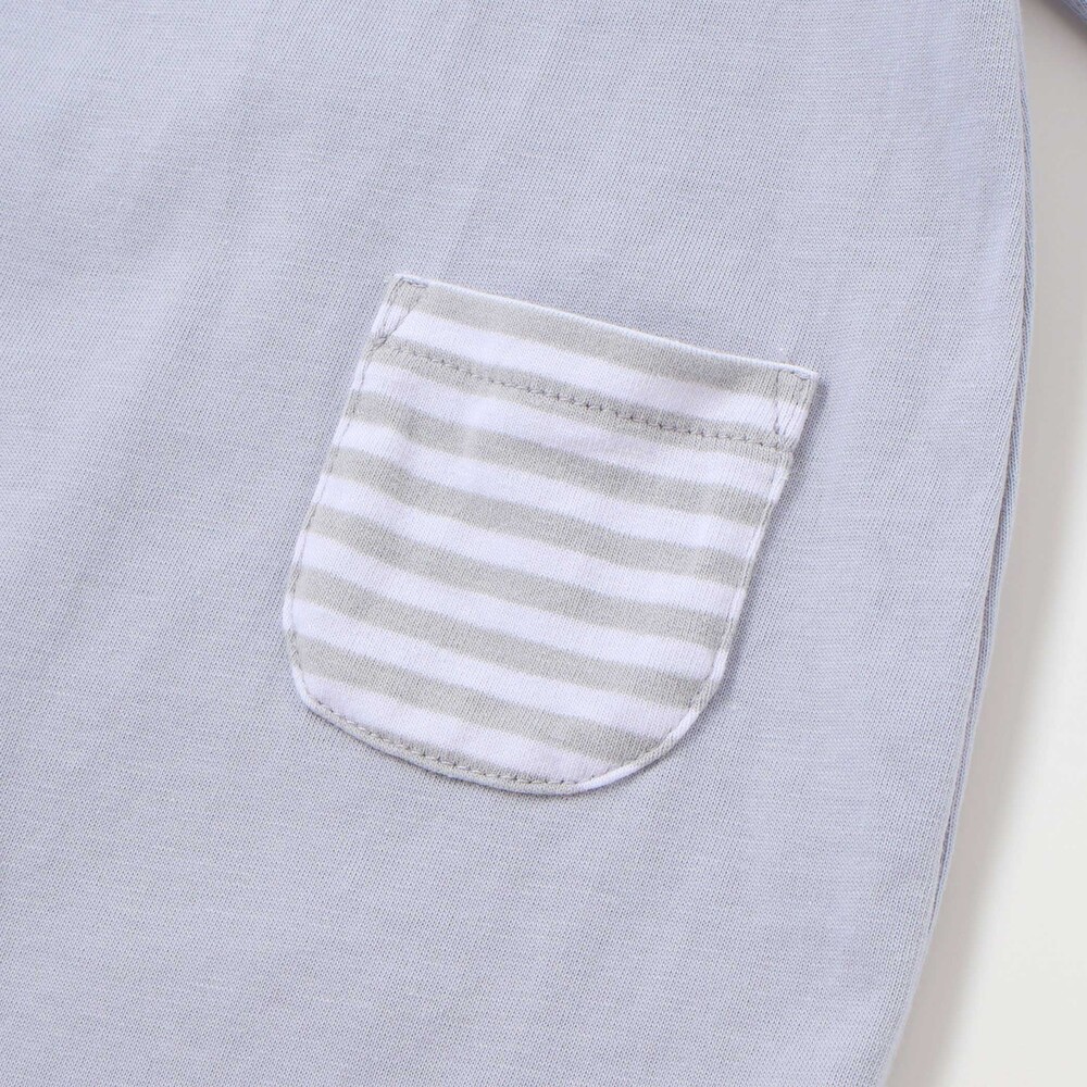 【お揃い】天竺宇宙モチーフ刺しゅう長袖2WAYオール(50~75cm) ブルー ワンサイズ