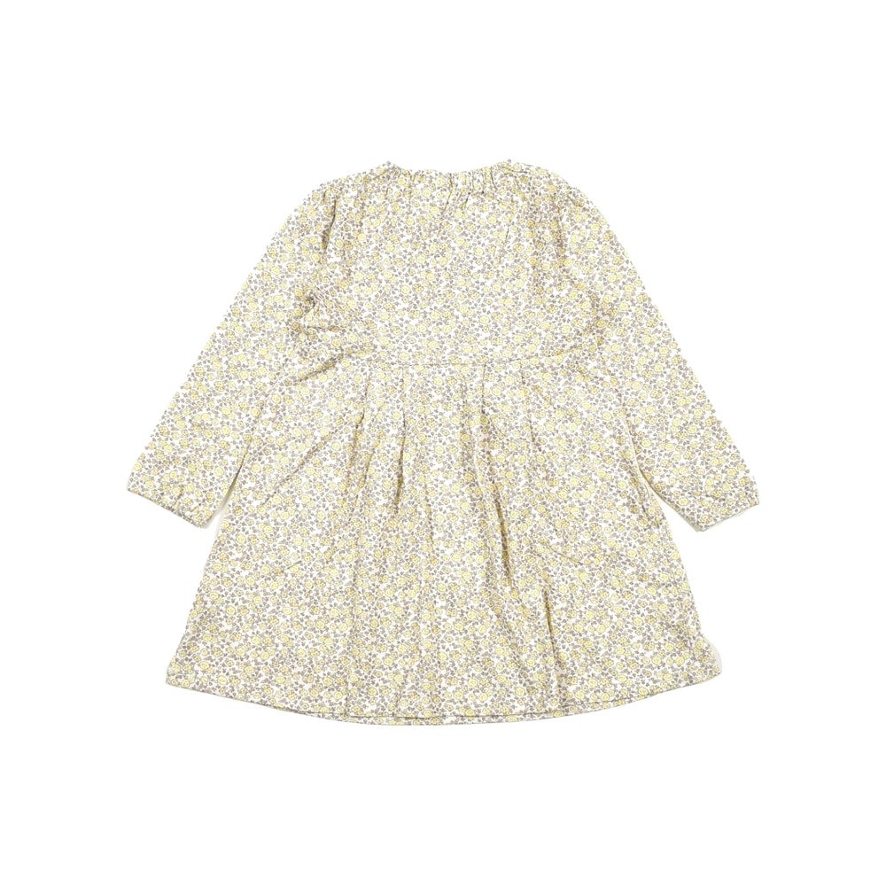 花柄 柄 ウエスト リボン ワンピース (80~130cm) イエロー系 110cm