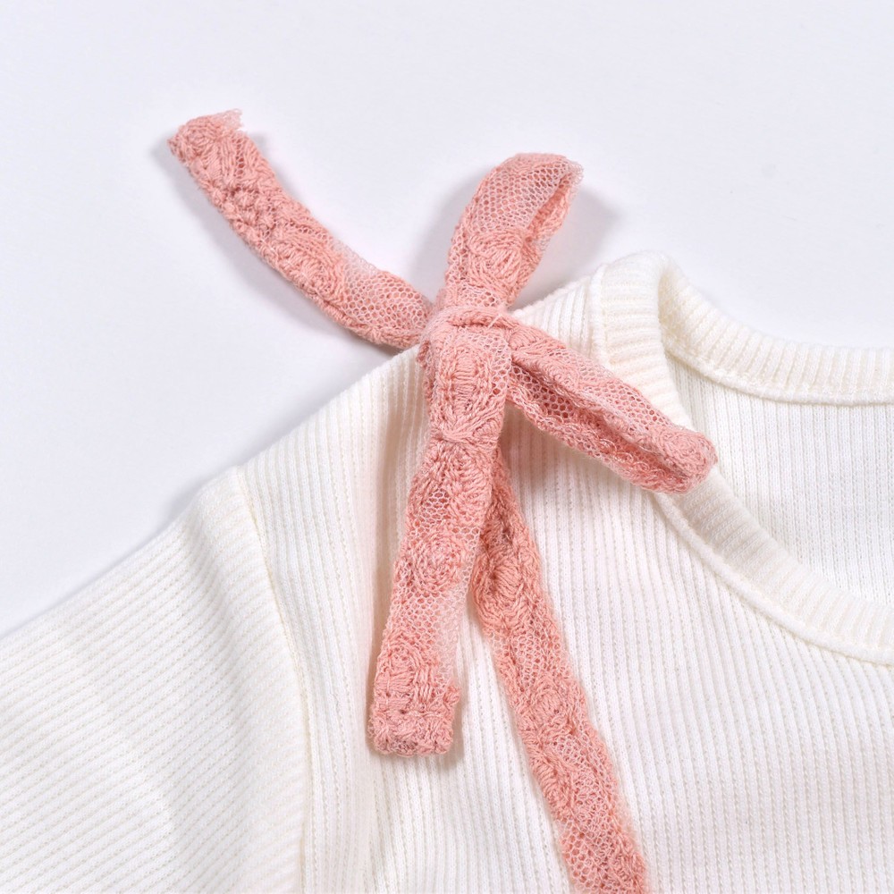 花柄 チュール ドッキング ワンピース (80~130cm) オフホワイト 130cm