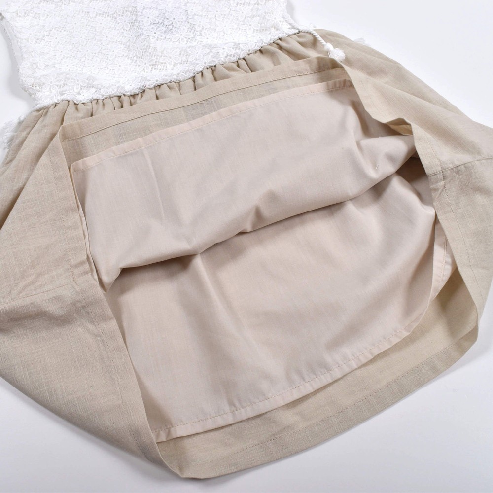 かぎ編み風 切り替え 布帛 ワンピース(80~130cm) パープル 110cm