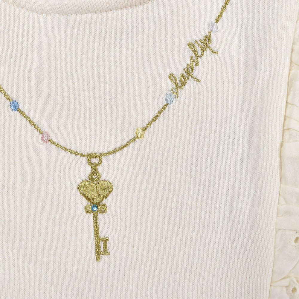 レース フリル ネックレス ワンピース (80~130cm) ブルー 130cm