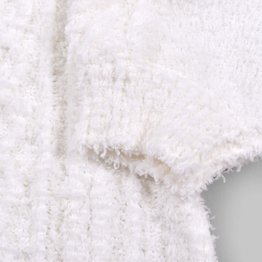 ケーブル編み ブークレ ニット ワンピース (SS~M) オフホワイト SS(75~95cm)