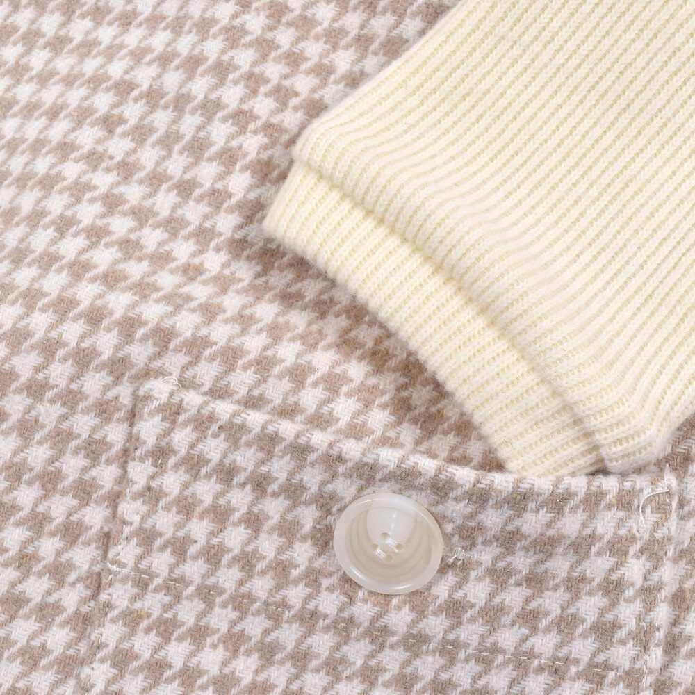 千鳥 柄 チェック 柄 ドッキング ワンピース (80~130cm) ブラック 90cm