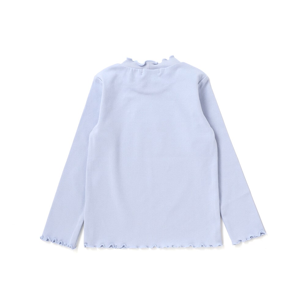 キラキラモチーフ長袖Tシャツ+ファーキャミワンピセット(90~130cm) 薄ブルー×オフホワイト 90cm