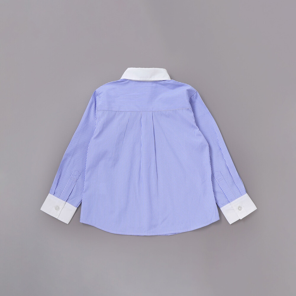 【POLO BCS(ポロ・ビーシーエス)×SLAP SLIPコラボ】無地チェックスーツ+シャツ3点セット(110~130cm) ネイビー 110cm