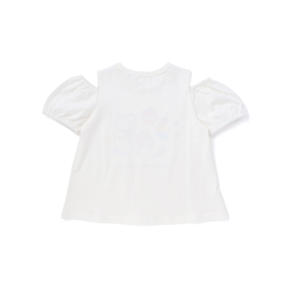 スイーツ刺しゅう肩開き半袖Tシャツ&スカパンセットアップ(80~130cm) ホワイト 80cm