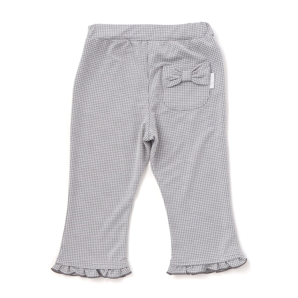 裾フリル7分丈デニムニットチェックレギンス(80~120cm) レッド系 80cm