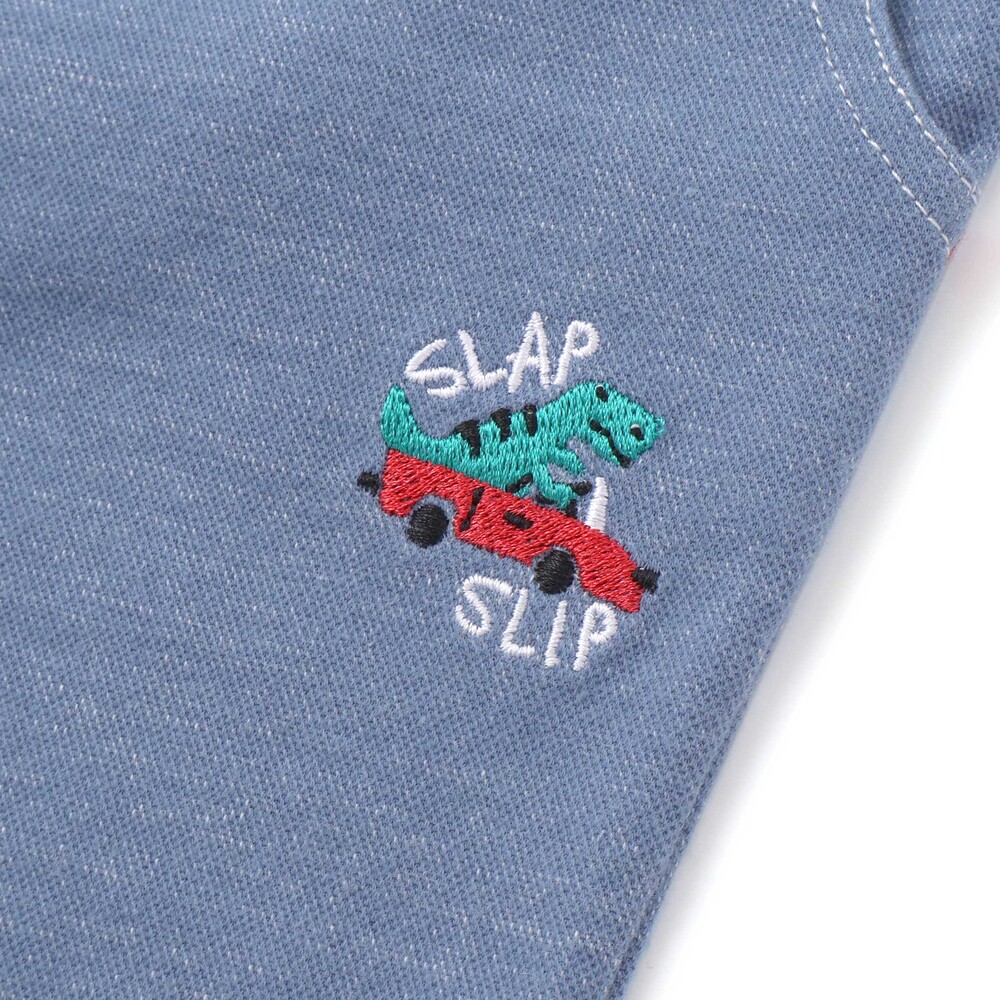 裾折り返し7分丈ツイルパンツ(80~120cm) ブルー 80cm