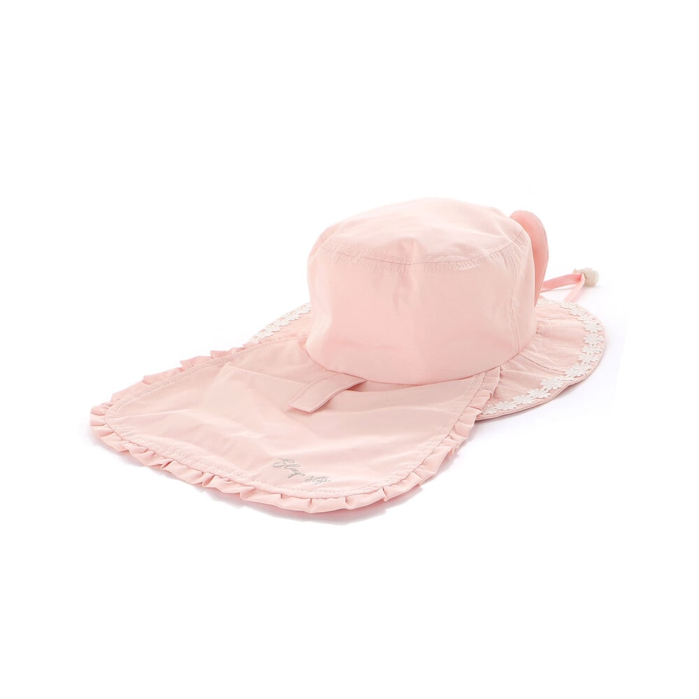 ウサギxネコ耳付きサファリハット(50~54cm) ピンク 52cm