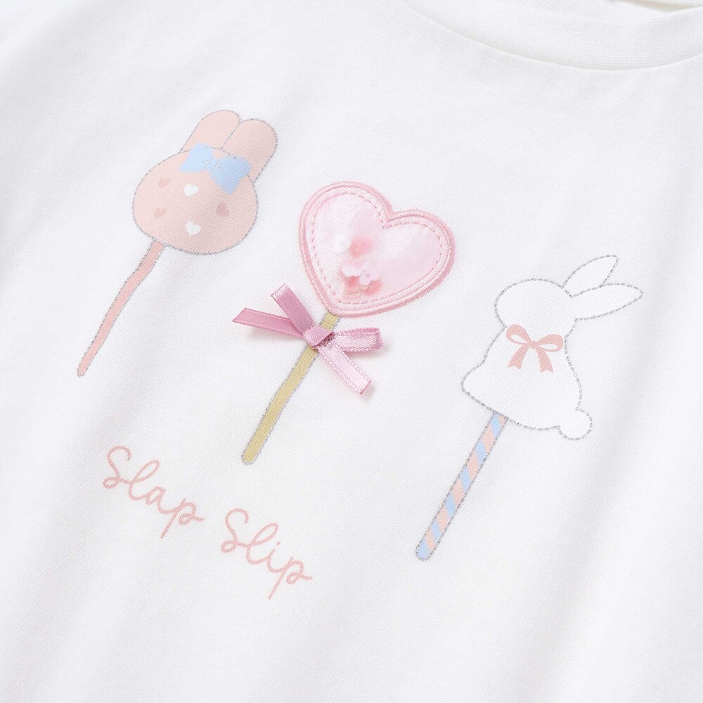 【接触冷感】ドロストペタルスリーブ半袖Tシャツ(80~130cm) ホワイト 80cm