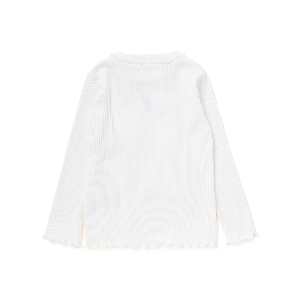 ネックレス刺しゅう長袖Tシャツ(80~130cm) オフホワイト 80cm