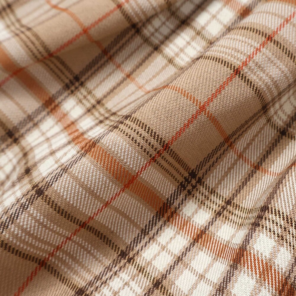 【お揃い】チェックドッキング長袖Tシャツ(80~130cm) ベージュ系 80cm