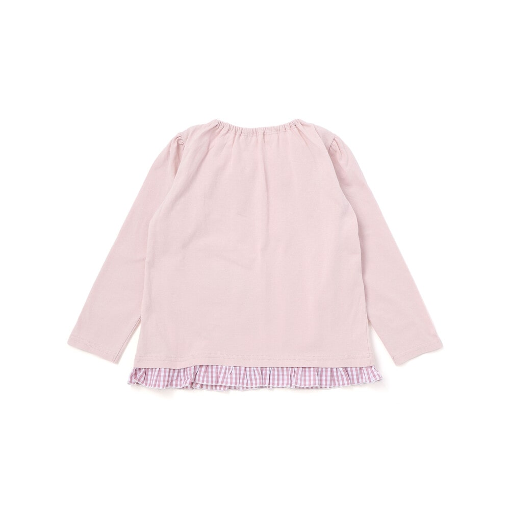 【サンリオキャラクターズxSLAPSLIP】襟付き裾フリル長袖Tシャツ(80~130cm) ピンク 80cm
