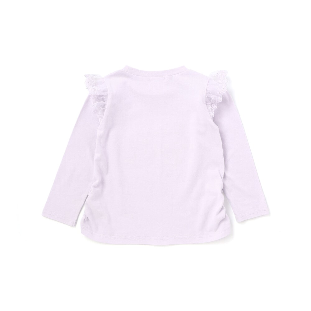 【サンリオキャラクターズxSLAPSLIP】パッチ刺しゅう肩フリル長袖Tシャツ(80~130cm) パープル 80cm