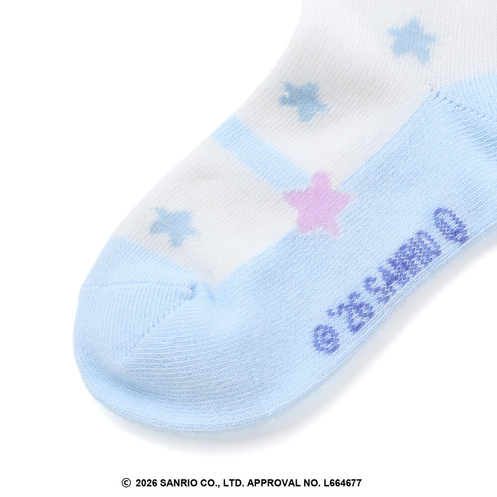 【シナモロール/ポムポムプリン×SLAPSLIP】履き口スカラップソックス(13~21cm) ブルー S(13-15cm)