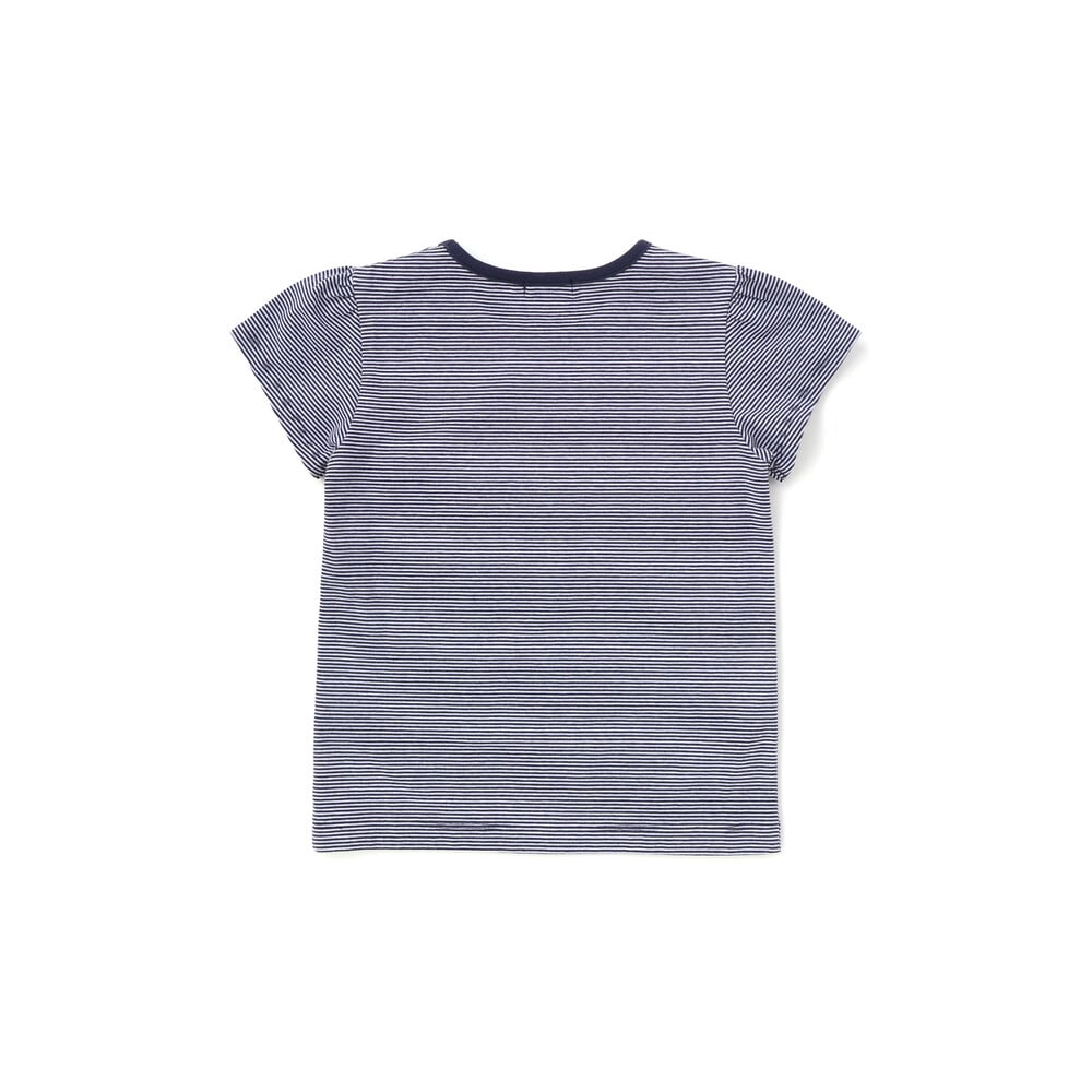 長袖リブカーディガン+天竺ボーダーロゴ半袖Tシャツ セット(90~150cm) ピンク 90cm