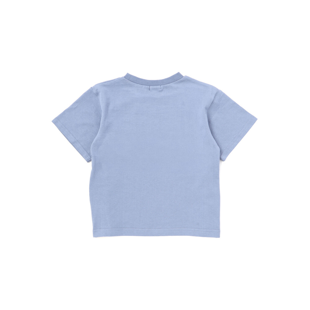 缶バッジ風立体プリント半袖Tシャツ+ロゴ長袖Tシャツ セット(90~160cm) ブルー 90cm