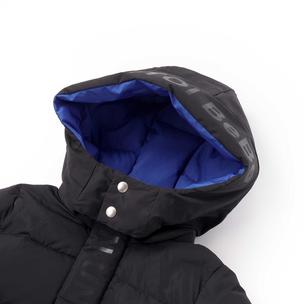 【撥水加工】マットタフタロゴプリントダウンコート(90~160cm) ブルー 90cm