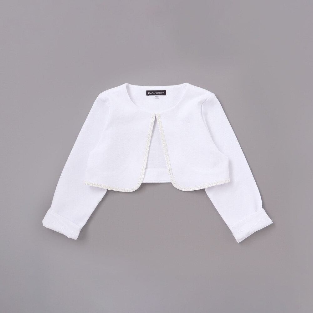 リップルポンチノーカラージャケット(110~130cm) ホワイト 110cm