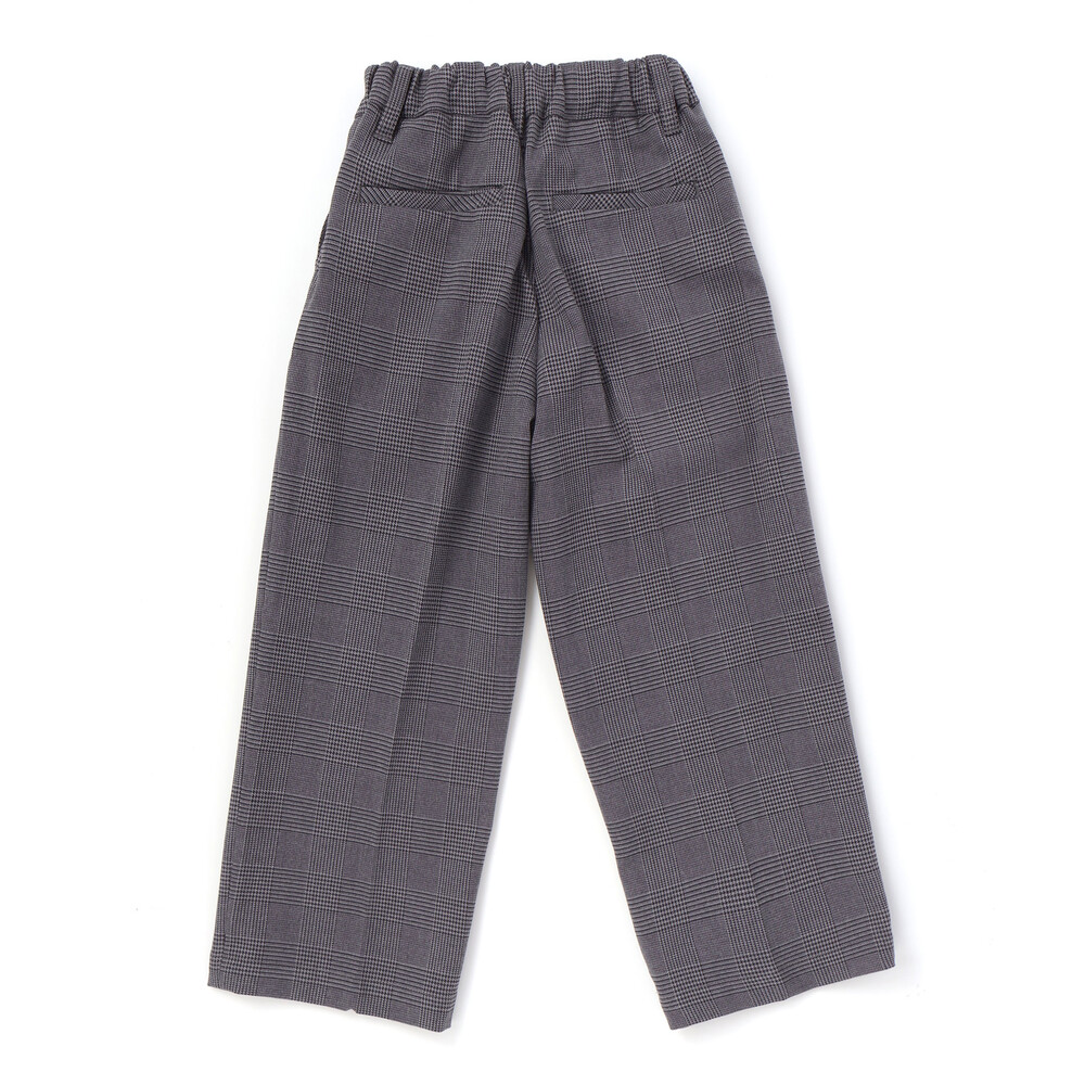 【お揃い】グレンチェックセンタープレスワイドパンツ(100~150cm) グレー系 100cm