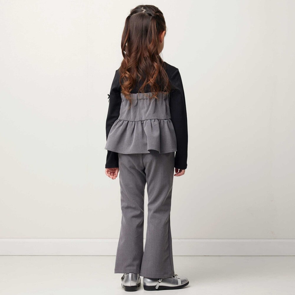 リムーバブルスカートオックスフレアロングパンツ(100~150cm) ネイビー 100cm