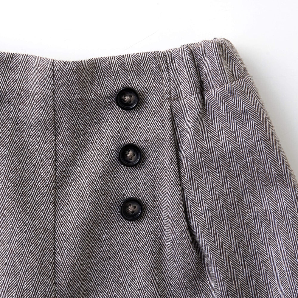 ヘリンボンダブルボタンキュロットパンツ(90~150cm) ブラウン 90cm