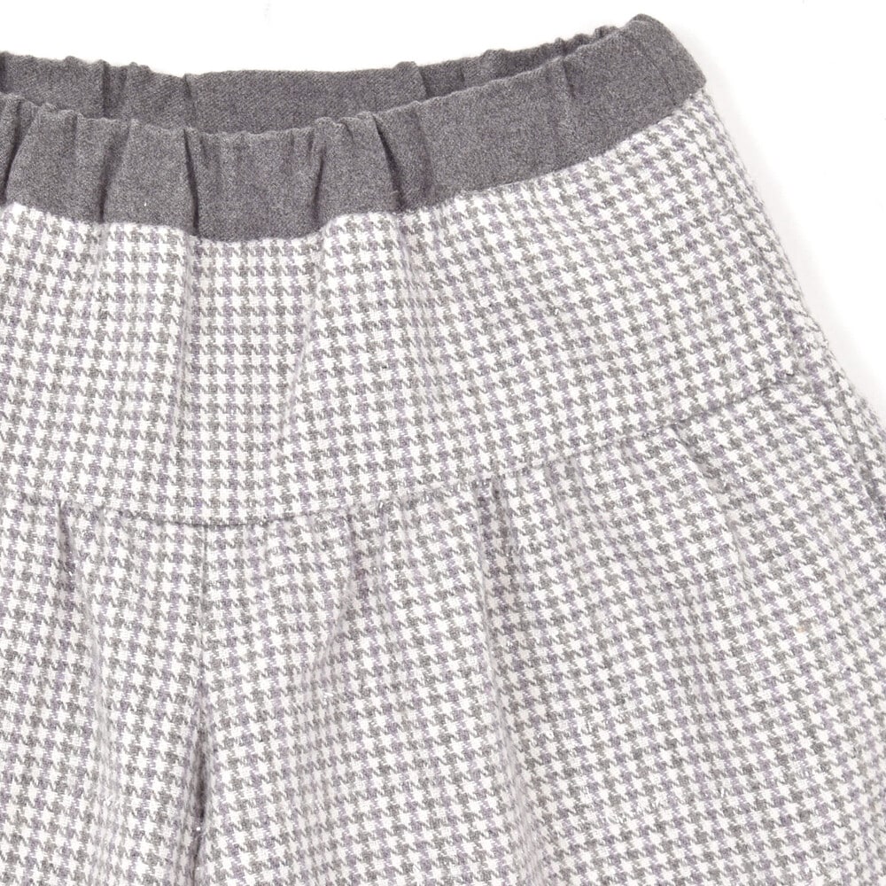 【お揃い】ラメ千鳥格子キュロットパンツ(90~150cm) グレー系 90cm