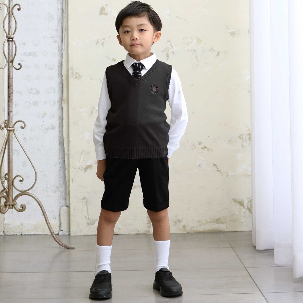 モクロディ裾ダブルハーフパンツ(110~130cm) ネイビー 110cm