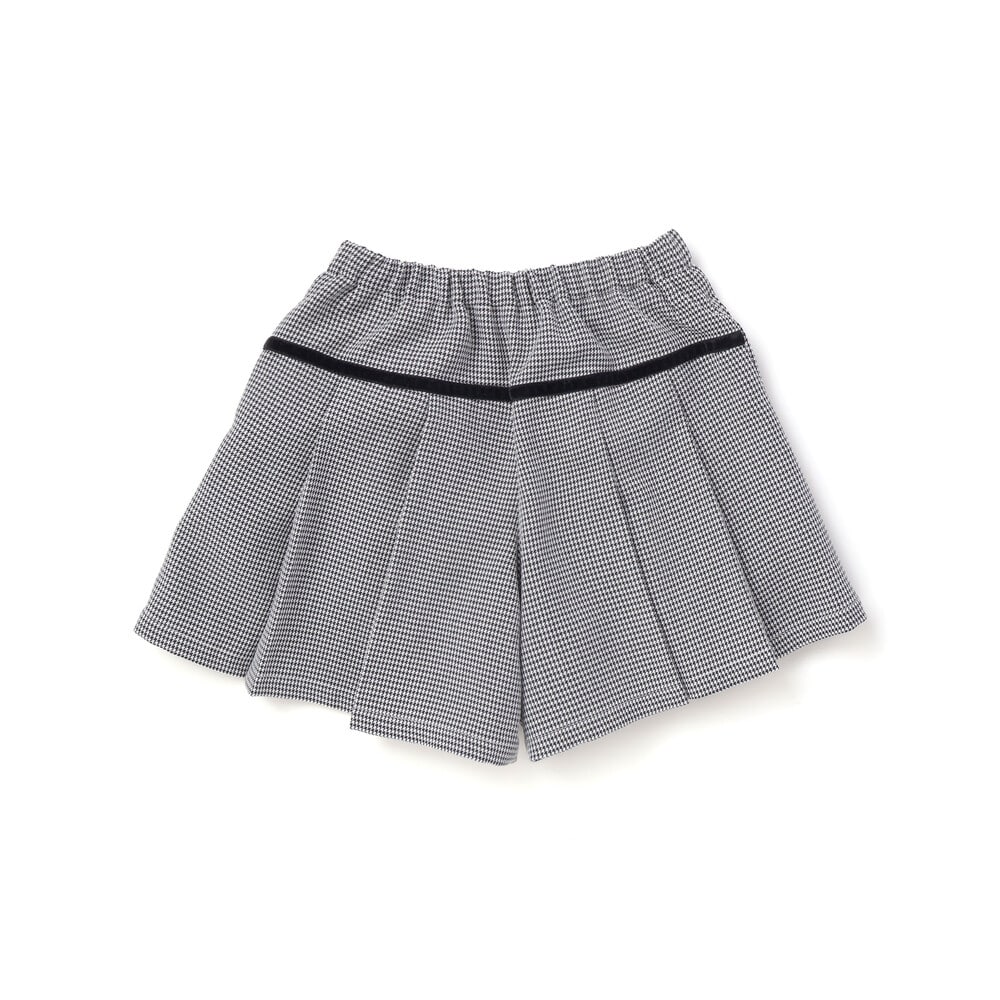 【お揃い】千鳥格子切り替えプリーツショートパンツ(90~160cm) ブラック系 90cm