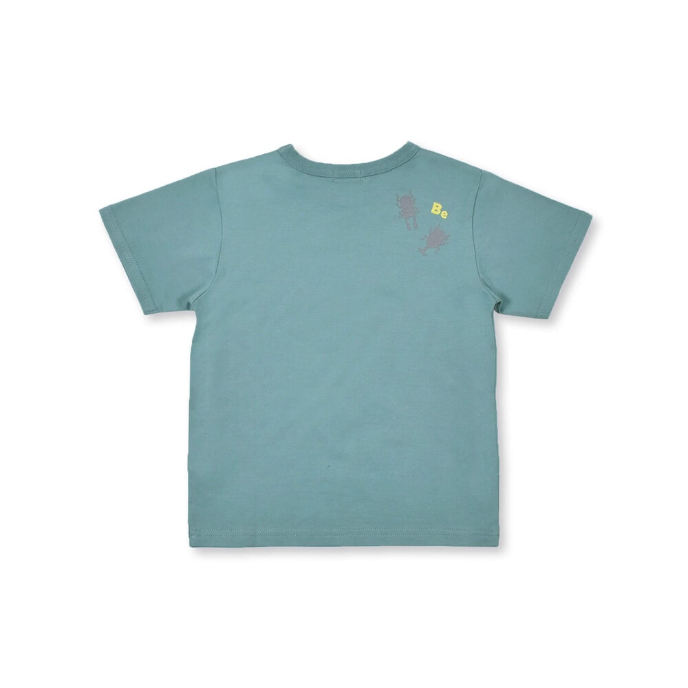 【 蓄光 プリント 】 昆虫 カブトムシ クワガタ ロゴ Tシャツ (90~150cm) グリーン 100cm