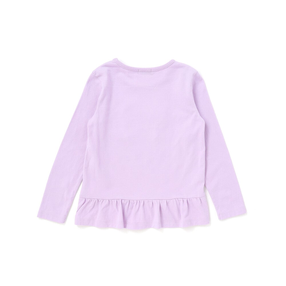 パリジェンヌツイードパッチバックフリル長袖Tシャツ(90~150cm) ブルー 90cm