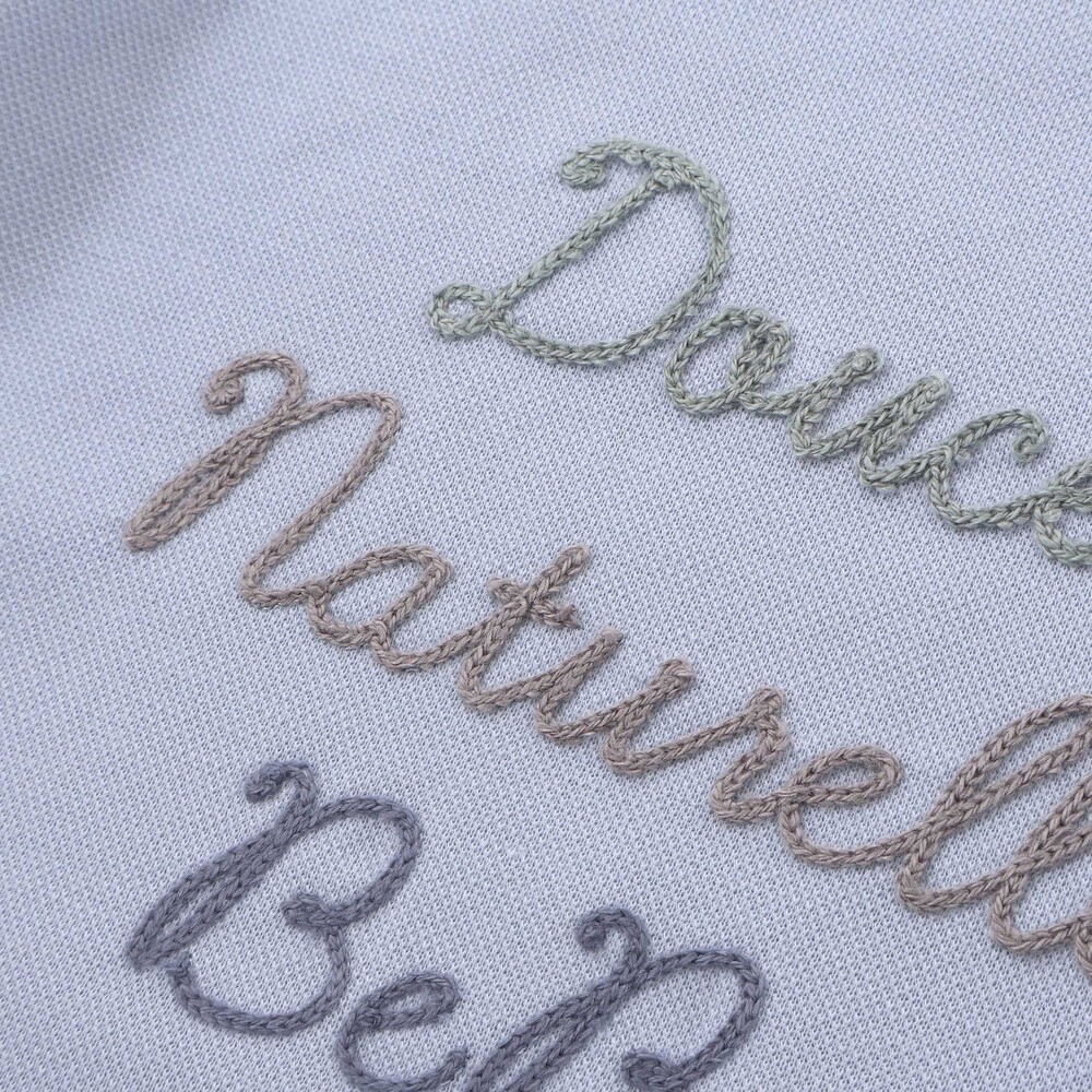 カノコチェーンステッチロゴ長袖Tシャツ(80~100cm) ブルー 80cm