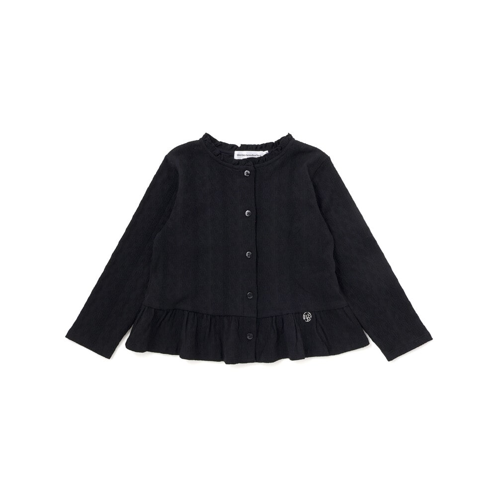 【限定商品】ペプラムカーディガン(95~150cm) ブラック 95cm