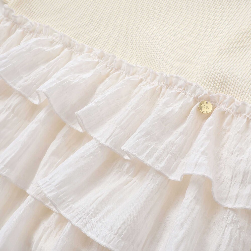 【店舗限定】ニットリブ+フリルトレーナー(95~150cm) ブラック 100cm