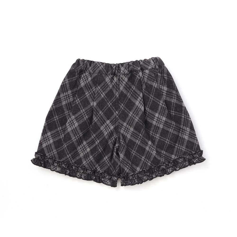 【限定商品】チェック柄デニムキュロットパンツ(95~150cm) ネイビー 95cm