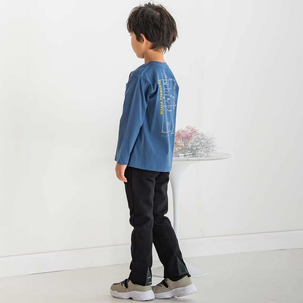 【限定商品】サッカーバックプリントロングTシャツ(95~160cm) ホワイト 95cm