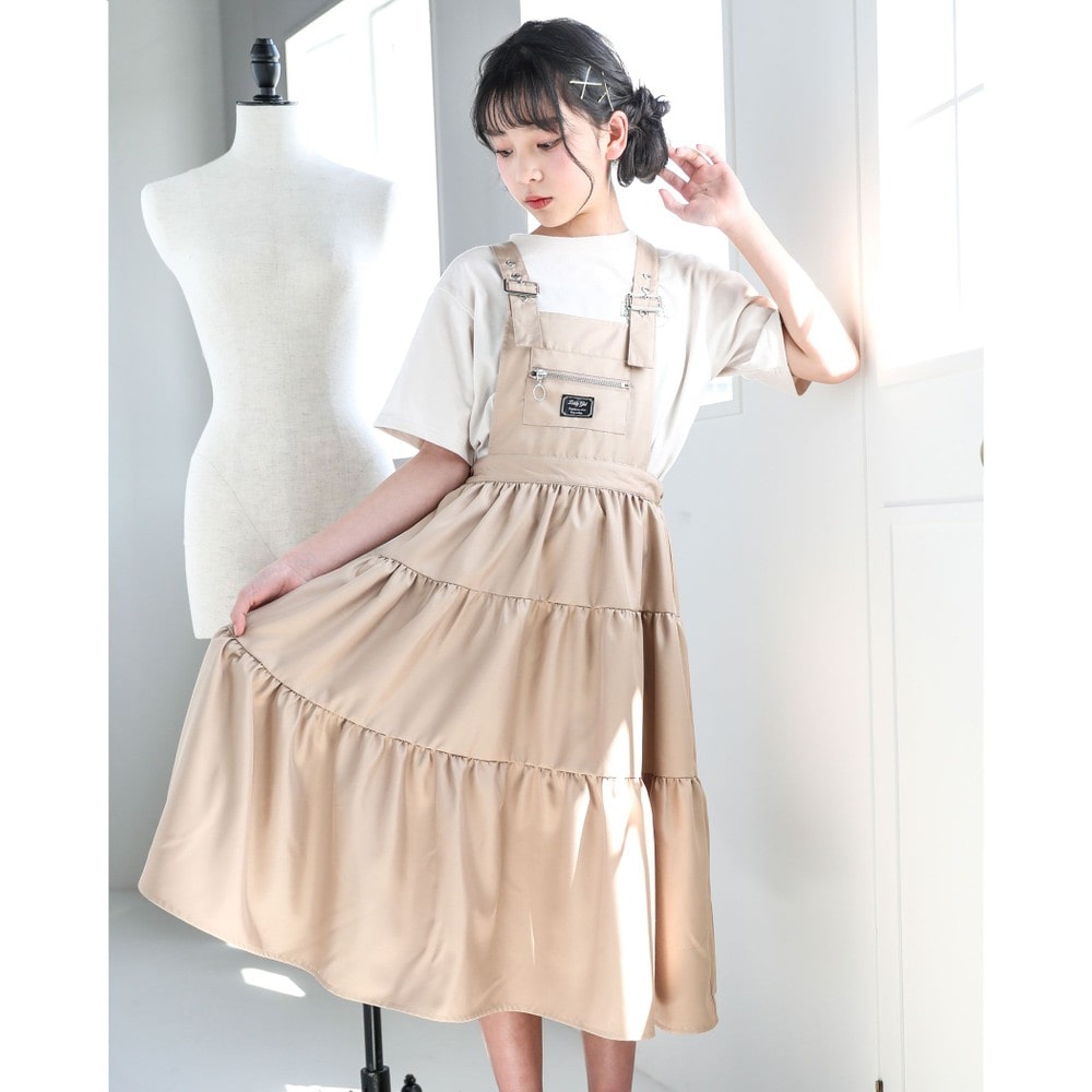 ティアード ジャンパースカート(130~160cm) ブラック 130cm