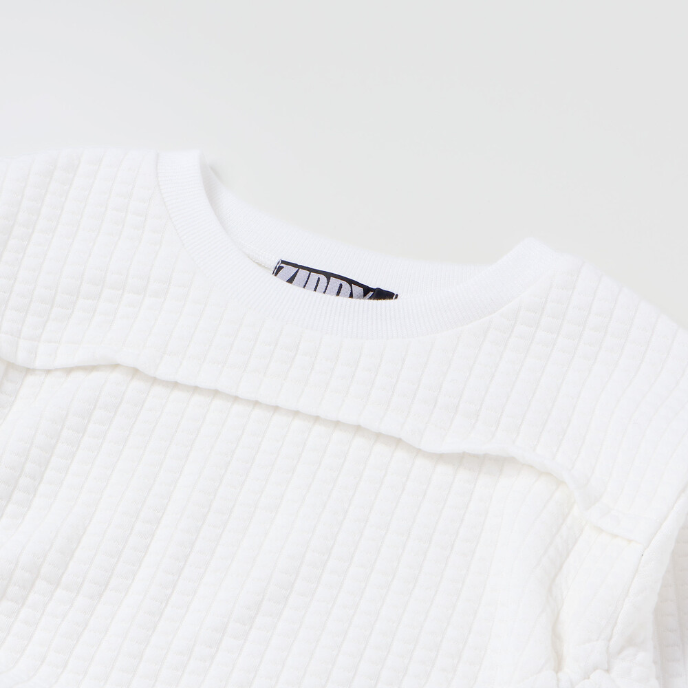 膨れジャガードトドロストトップス(130~160cm) ブラック 130cm